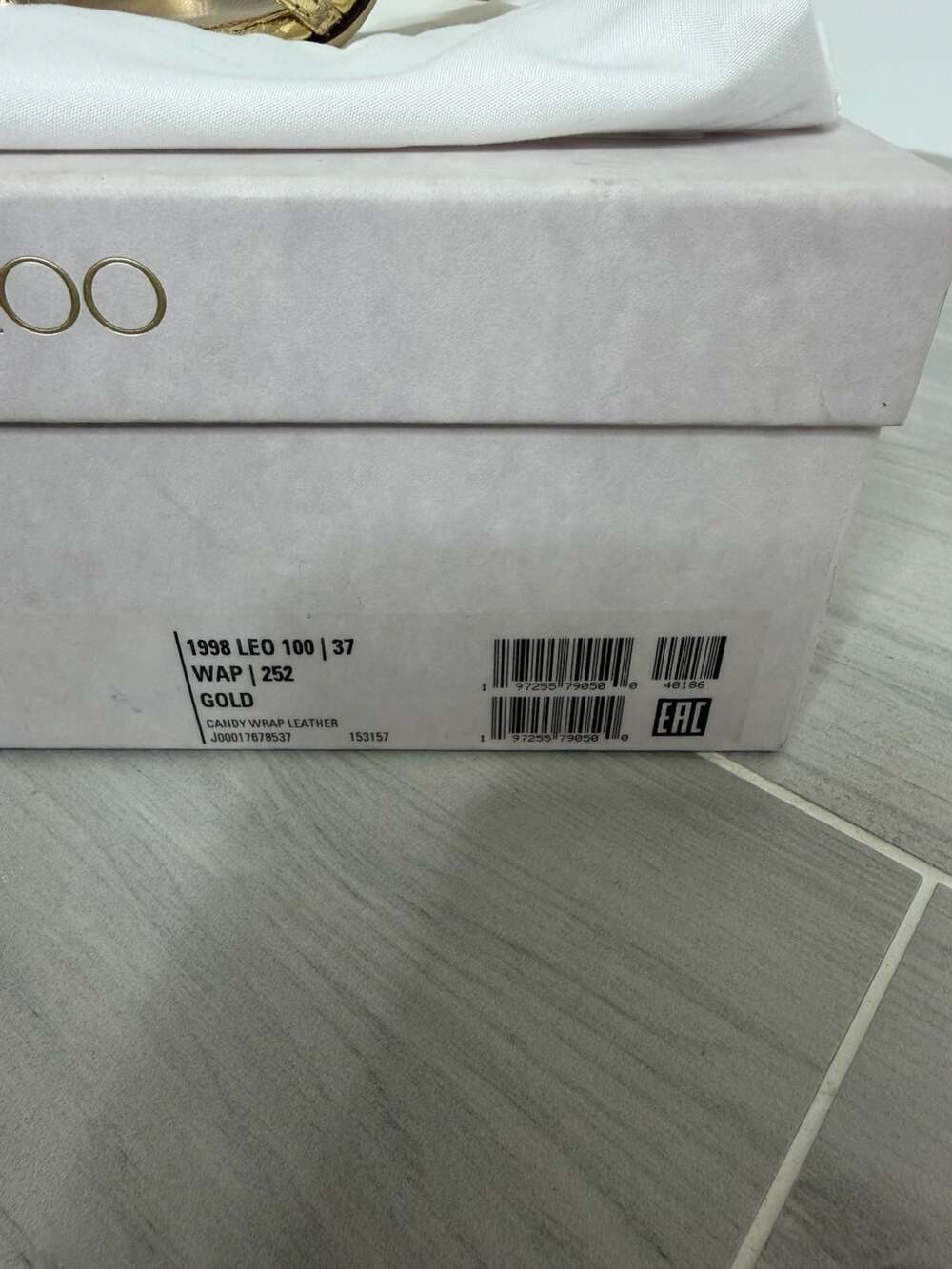 Jimmy Choo Leo 100 Gold Candy Wrap Leather Heels Sandals EU 38 US 8 - Picture 9 of 10